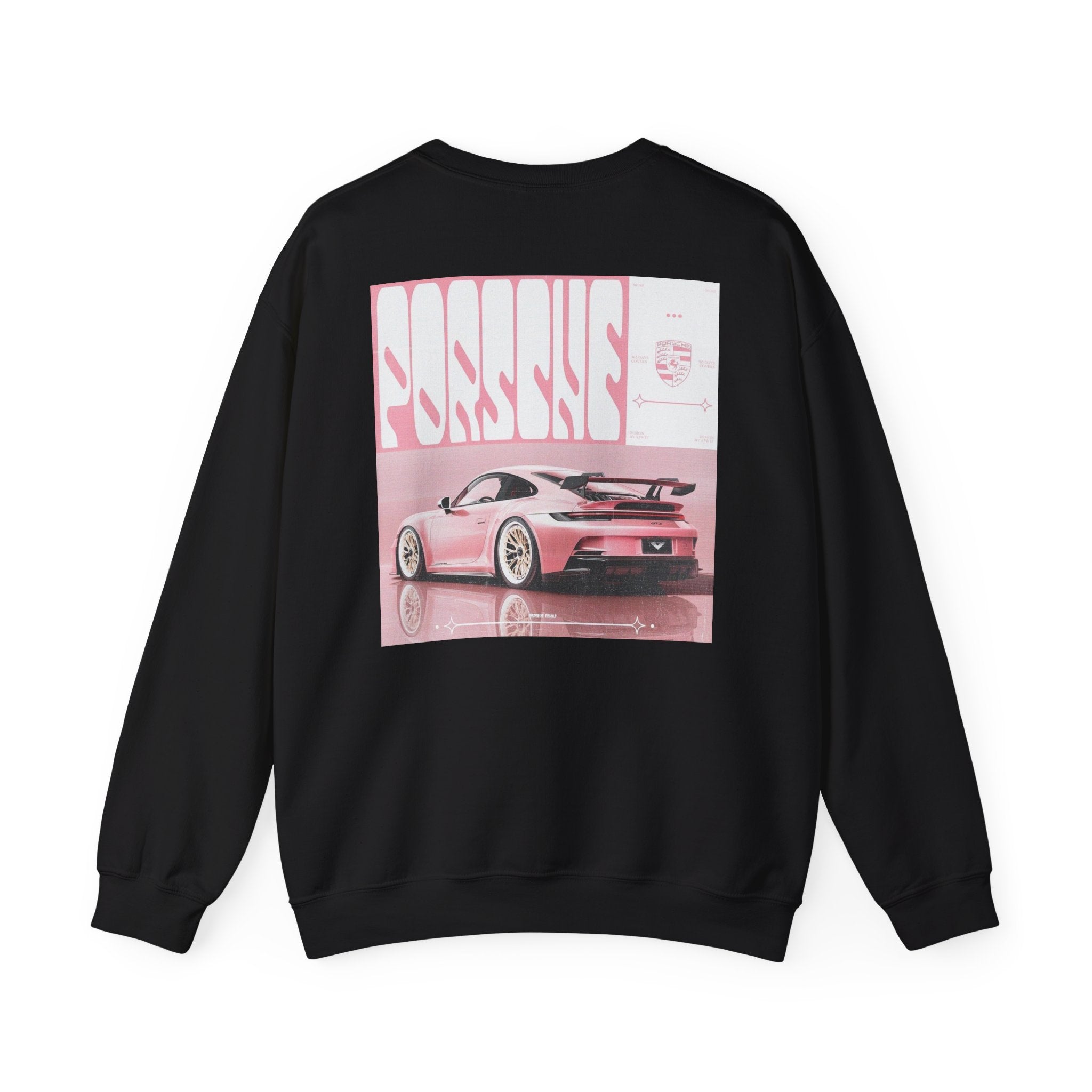 Pink Sports Car Crewneck Sweatshirt — "Good Day" Retro Racer Graphic