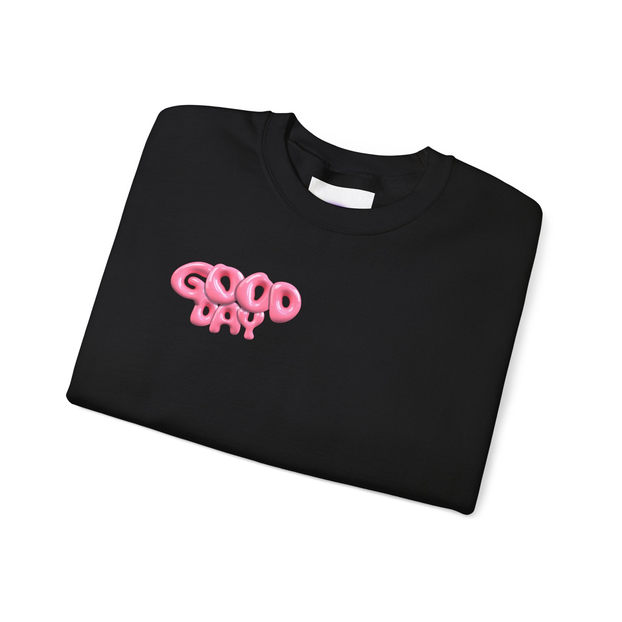 Pink Sports Car Crewneck Sweatshirt — "Good Day" Retro Racer Graphic