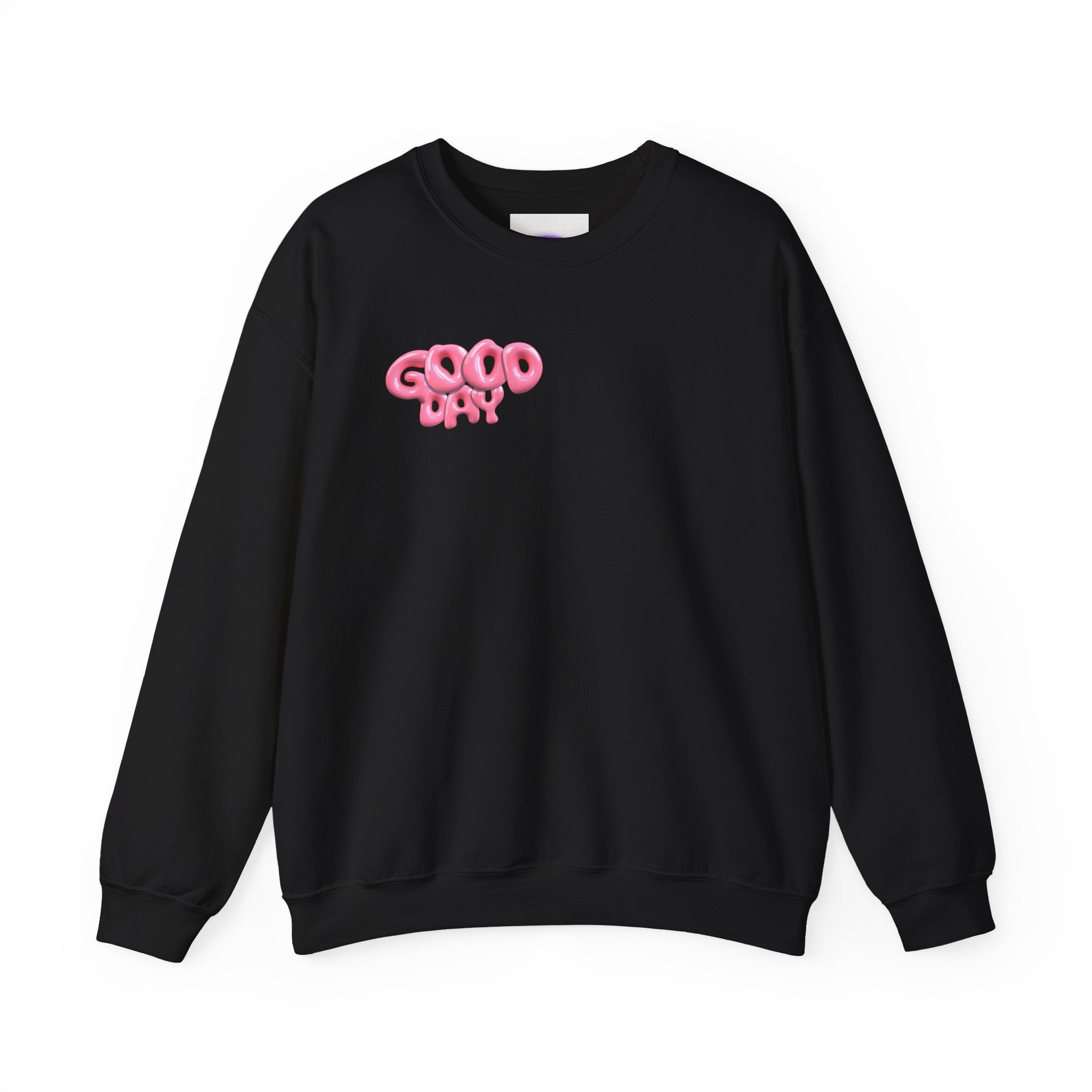 Pink Sports Car Crewneck Sweatshirt — "Good Day" Retro Racer Graphic